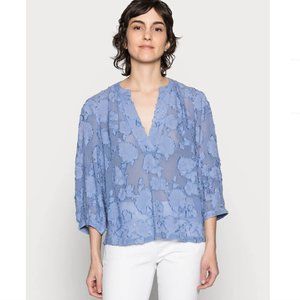 Part Two blue floral Heidrun blouse